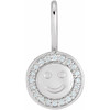 Sterling Silver .04 carat Diamond Smiley Face Charm