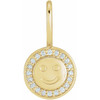 14 Karat Yellow Gold .04 carat Diamond Smiley Face Charm