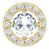 14 Karat Yellow Gold 0.20 carat Rose Cut Diamond Halo Style Pendant
