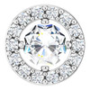 Platinum 0.20 carat Rose Cut Diamond Halo Style Pendant