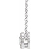 14K White 0.12 CRose-Cut Natural Diamond Halo Style 16 inch Necklace