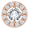 14 Karat Rose Gold 0.12 carat Rose Cut Diamond Halo Style Pendant