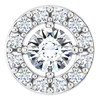 14 Karat White Gold 0.12 carat Rose Cut Diamond Halo Style Pendant