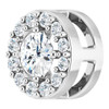Sterling Silver 0.12 carat Rose Cut Diamond Halo Style Pendant