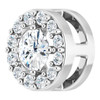 Platinum 0.12 carat Rose Cut Diamond Halo Style Pendant