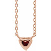 14 Karat Rose Gold Mozambique Garnet Heart 16 inch Necklace