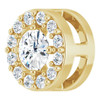 14 Karat Yellow Gold 0.12 carat Rose Cut Diamond Halo Style Pendant