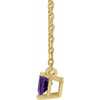 14 Karat Yellow Gold Amethyst Heart 16 inch Necklace