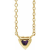 14 Karat Yellow Gold Amethyst Heart 16 inch Necklace