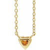 14 Karat Yellow Gold Citrine Heart 16 inch Necklace