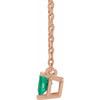 14 Karat Rose Gold Lab Grown Emerald Heart 16 inch Necklace