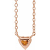 14 Karat Rose Gold Citrine Heart 16 inch Necklace