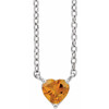 14 Karat White Gold Citrine Heart 16 inch Necklace