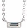 Platinum 0.12 Carat Natural Diamond Solitaire 16 18 inch Necklace