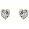 14 Karat Yellow Gold Natural White Sapphire Stud Earrings