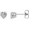 14 Karat White Gold Natural White Sapphire Stud Earrings