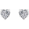 14 Karat White Gold Natural White Sapphire Stud Earrings