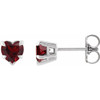 14 Karat White Gold Natural Mozambique Garnet Stud Earrings