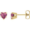 14 Karat Yellow Gold Natural Pink Tourmaline Stud Earring