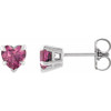 14 Karat White Gold Natural Pink Tourmaline Stud Earring