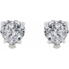 Platinum Natural White Sapphire Stud Earrings