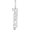 Platinum Aquamarine Gem Peace Charm