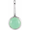 14 Karat White Gold Chrysoprase Charm