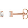 14 Karat Rose Gold 0.20 Carat Natural Diamond Channel Set Earrings