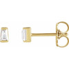 14 Karat Yellow Gold 0.20 Carat Natural Diamond Channel Set Earrings