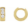 14 Karat Yellow Gold 10 mm 0.33 Carat Natural Diamond Hinged Hoop Earrings