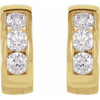 14 Karat Yellow Gold 10 mm 0.33 Carat Natural Diamond Hinged Hoop Earrings