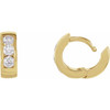 14 Karat Yellow Gold 10 mm 0.33 Carat Natural Diamond Hinged Hoop Earrings