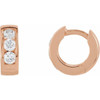 14 Karat Rose Gold 10 mm 0.33 Carat Natural Diamond Hinged Hoop Earrings