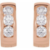 14 Karat Rose Gold 10 mm 0.33 Carat Natural Diamond Hinged Hoop Earrings