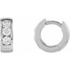 14 Karat White Gold 10 mm 0.33 Carat Natural Diamond Hinged Hoop Earrings