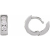 14 Karat White Gold 10 mm 0.33 Carat Natural Diamond Hinged Hoop Earrings