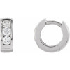 Sterling Silver 10 mm 0.33 Carat Natural Diamond Hinged Hoop Earrings