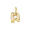 14 Karat Yellow Gold 0.10 Carat Natural Diamond Bezel Set 16 inch Necklace