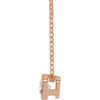 14 Karat Rose Gold 0.25 Carat Diamond Bezel Set 16 inch Necklace