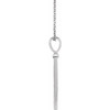 Platinum .0075 Carat Natural Diamond XO Bar 16 inch Necklace