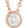 14 Karat Rose Gold 0.16 Carat Diamond Bezel Set 16 inch Necklace