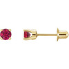 14 Karat Yellow Gold Natural Ruby Earrings