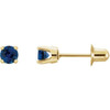 14 Karat Yellow Gold Natural Blue Sapphire Earrings