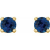 14 Karat Yellow Gold Natural Blue Sapphire Earrings