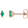 14 Karat Rose Gold 4x2 mm Lab Grown Emerald Earrings