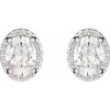 14 Karat White Gold 0.50 Carat Natural Diamond Halo Style Earrings