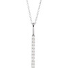 Sterling Silver 0.16 Carat Natural Diamond Vertical Bar 16 inch Necklace