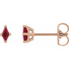 14 Karat Rose Gold 4x2 mm Lab Grown Ruby Earrings