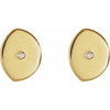 14 Karat Yellow Gold .0025 CT Natural Diamond Gibbous Moon Phase Earring