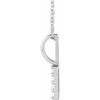 Sterling Silver .07 Carat Natural Diamond Vertical Bar 16 inch Necklace